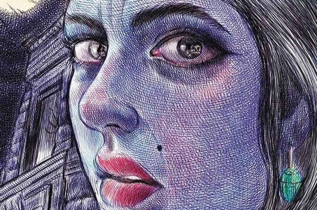 Ilustración de monstruos de una novela gráfica contemporánea