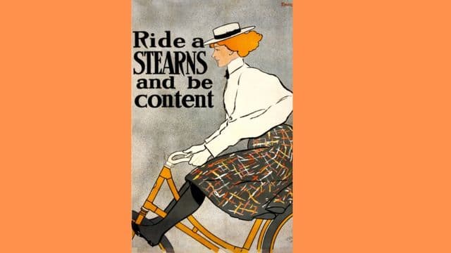 Afiche, mujer y ciclismo