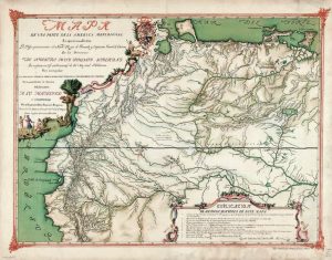 Mapa de 1783 que representa al Nuevo Reino de Granada