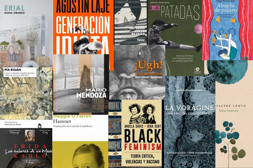 Collage de portadas de los libros más vendidos en la FILBo 2023
