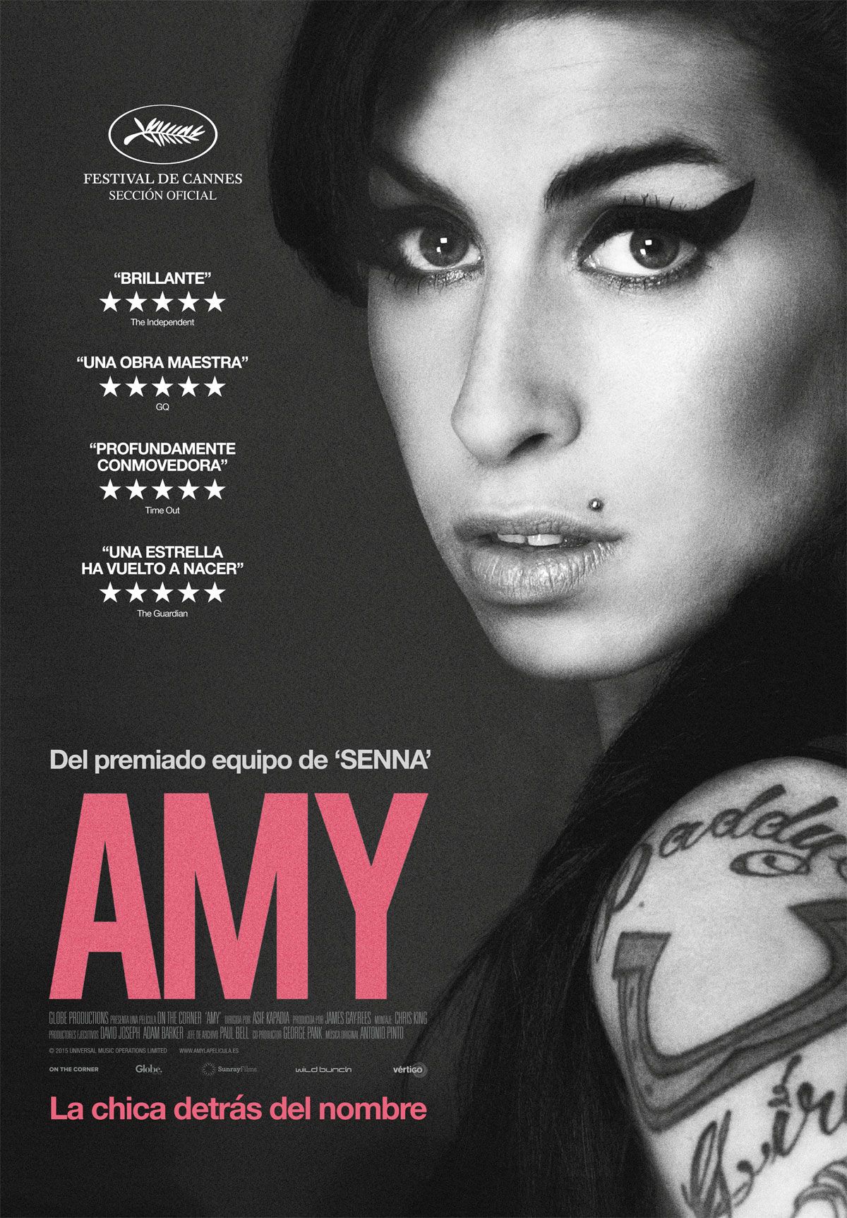 Póster del documental Amy con el rostro de Amy Winehouse