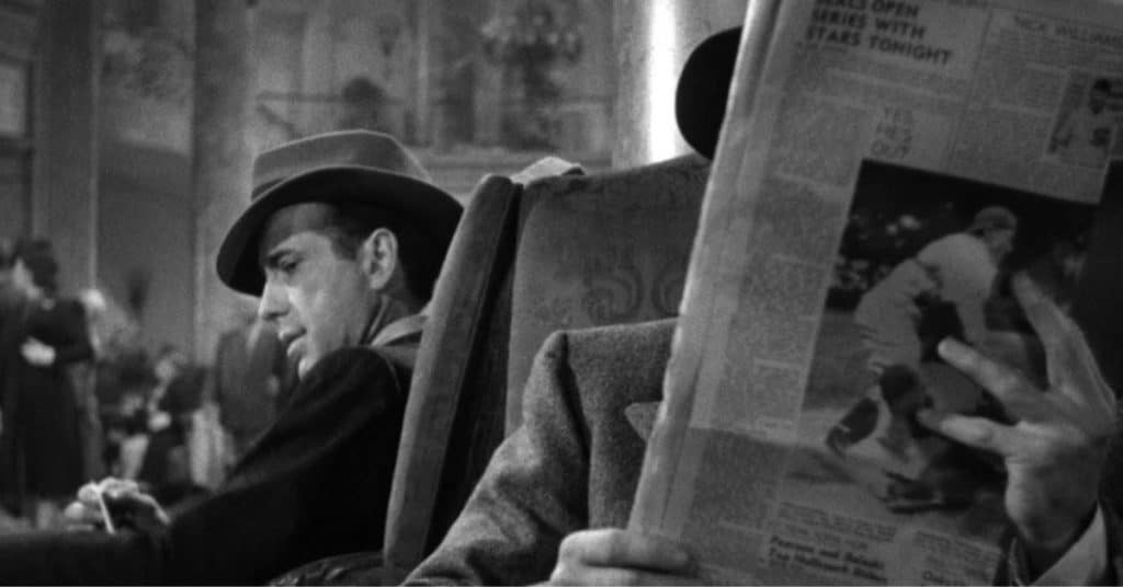 Humphrey Bogart en una escena de El halcón maltés (1941), adaptación de la novela negra de Dashiell Hammett