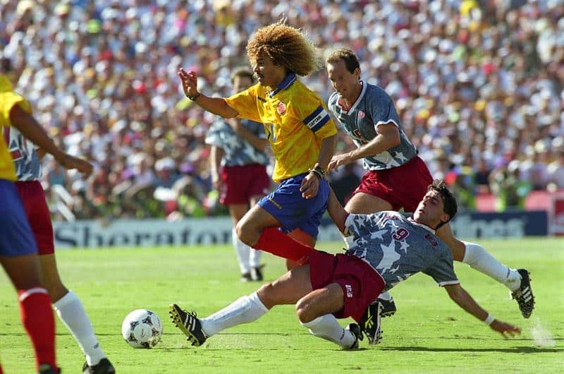 Cromo ilustrado de Carlos ‘El Pibe’ Valderrama en Pelota sudaca