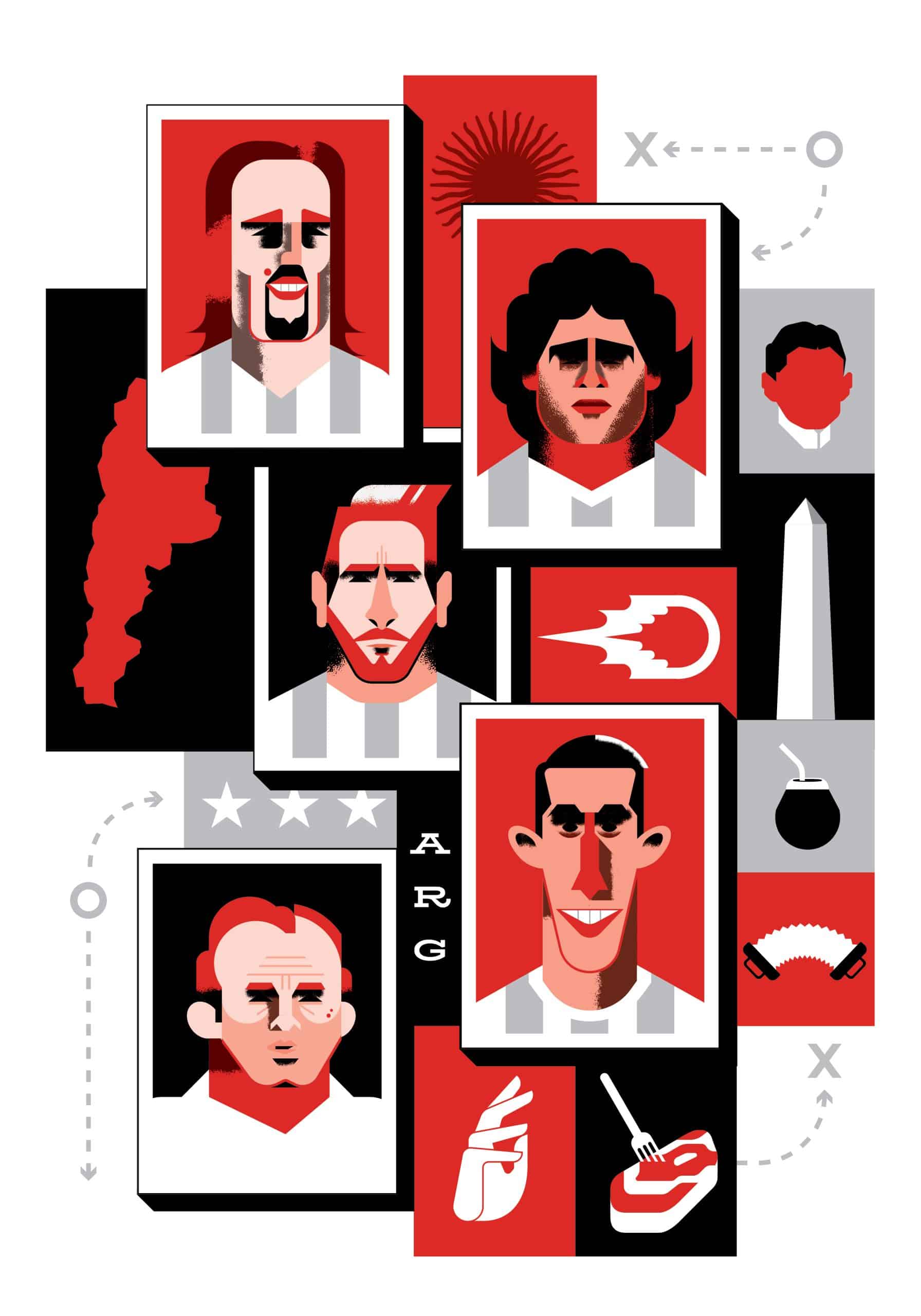 Ilustración de Argentina en Pelota sudaca