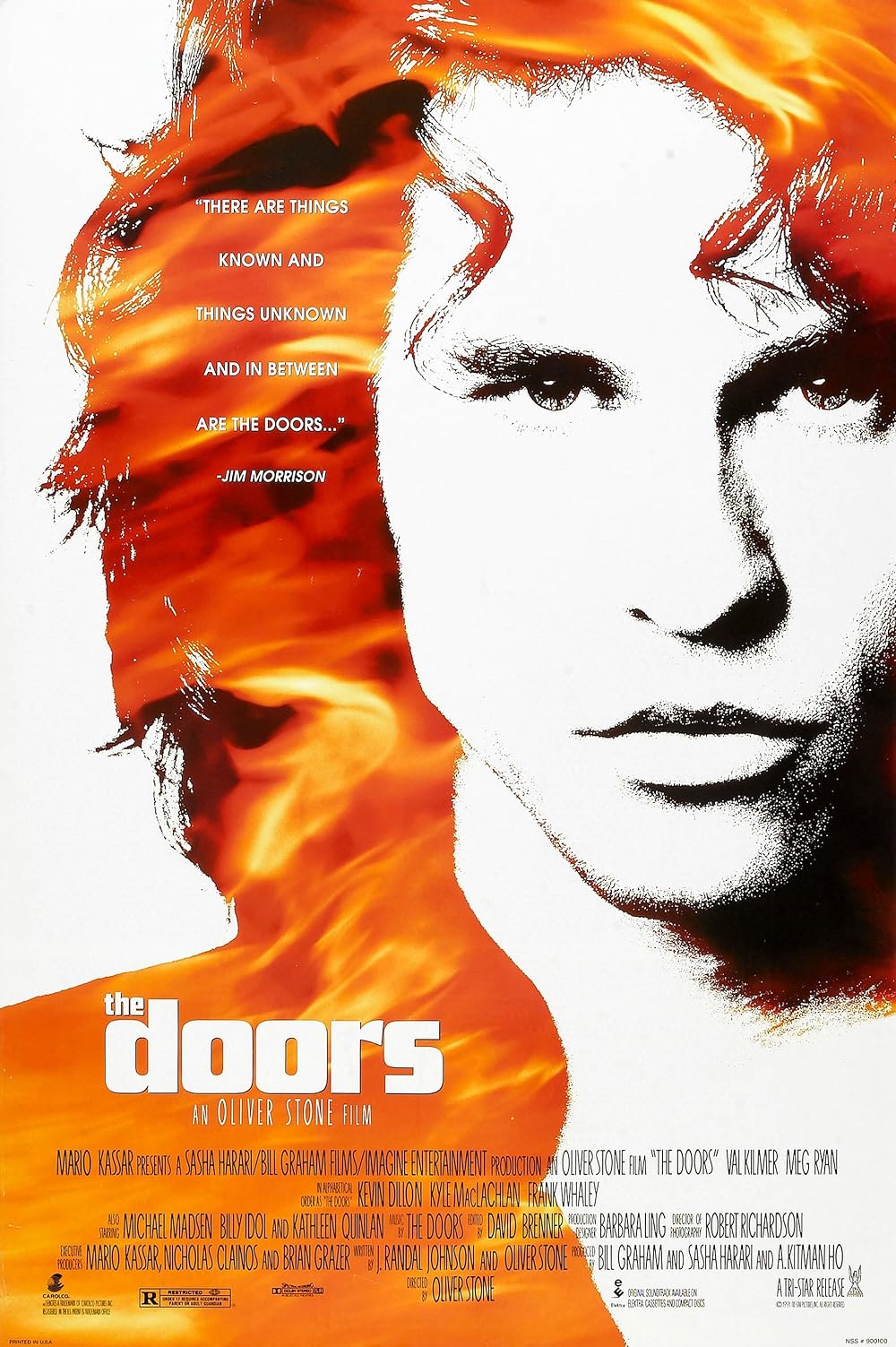 Póster de la película The Doors con el rostro de Jim Morrison