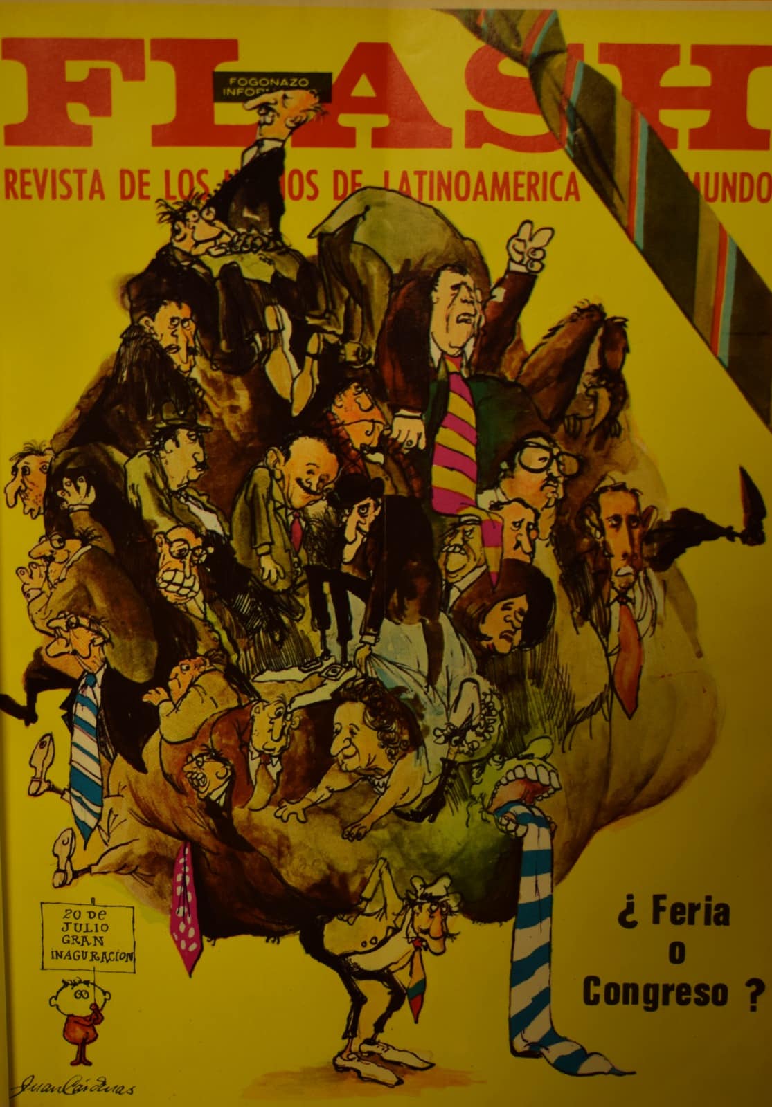 Portada de la revista Flash con un montón de políticos amontonados como una criatura informe