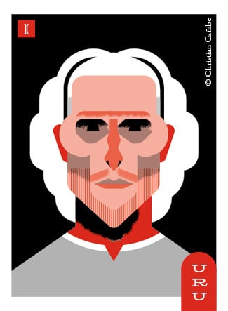 Cromo ilustrado de Pelota sudaca