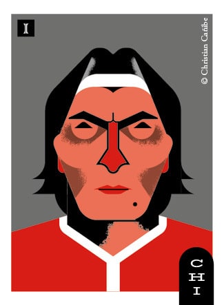 Cromo ilustrado de Pelota sudaca