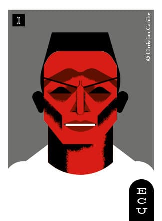 Cromo ilustrado de Pelota sudaca