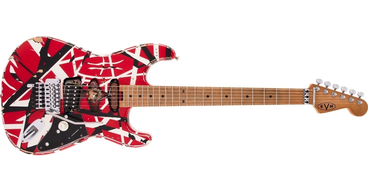Guitarra eléctrica inspirada en la Frankenstrat de Eddie Van Halen