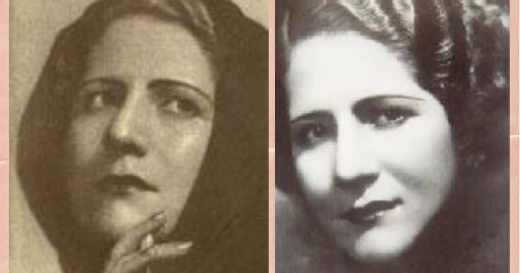 Retratos en blanco y negro de la escritora colombiana Laura Victoria en distintas etapas de su vida.