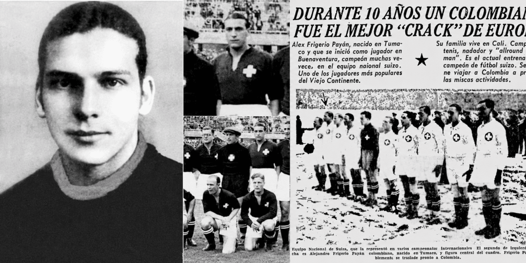 Recorte de prensa sobre Alessandro Frigerio Payán, el futbolista tumaqueño que fue el primer colombiano en un Mundial