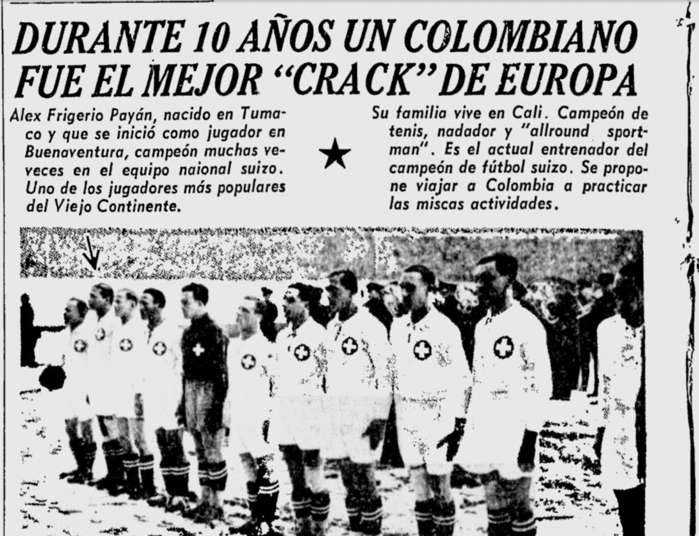 Alessandro Frigerio Payán, primer futbolista colombiano en llegar a un Mundial